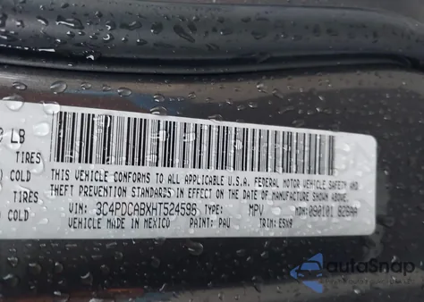 2017 Dodge Journey Se from USA, damaged, VIN 3C4PDCABXHT524596